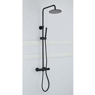 Opbouw Regendouche Set Boss & Wessing Ronde Hoofddouche 20 cm Mat Zwart Aqua Splash