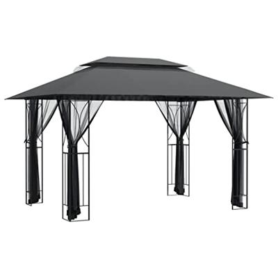 Prieel met zijwanden 400x300x270 cm staal antracietkleurig Prieel met zijwanden 400x300x270 cm staal antracietkleurig