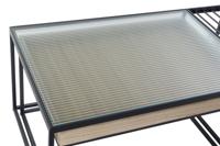 Hoofdtafel DKD Home Decor Zwart Multicolour Natuurlijk Hout Metaal Bamboe Kristal 110 x 60 x 45 cm - thumbnail