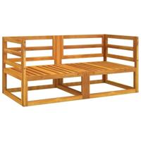 Hoekbanken 2 st sectioneel met kussens acaciahout lichtgrijs - thumbnail