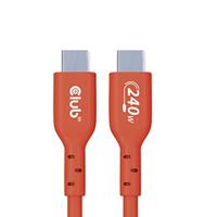 club3D CAC-1511 USB-C-kabel USB 2.0 USB-C stekker 1.00 m Oranje - thumbnail