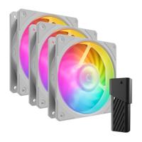 Cooler Master mobius 120p argb 120x120x25 case fans (wit, 3 stuks, 120 x 120 x 25 mm, pwm) - thumbnail
