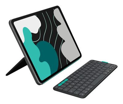 Logitech Flip Folio, toetsenbordcase voor iPad Pro 13-inch (M4) en iPad Air 13-inch (M2 en M3) (2024, 2025) - beschermhoes met afneembaar toetsenbord - Grafiet - QWERTY