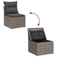 Tuinbankenset met opslag 6 pcs Grijs poly rattan - thumbnail