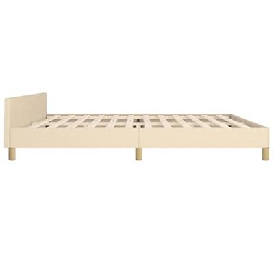 Bedframe zonder matras stof crèmekleurig 200x200 cm
