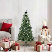 VidaXL Kerstboom met 150 led met standaard groen 120 cm pvc - thumbnail