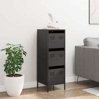 Hoge kast 39x35x103,5 cm staal zwart - thumbnail