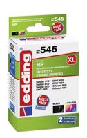 Edding Inktcartridge vervangt HP 302XL, F6U68AE, F6U67AE Compatibel Combipack Zwart, Kleur 18-545 18-545 - thumbnail