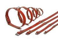 Lederen honden halsband rood - 57 cm x 20 mm - thumbnail