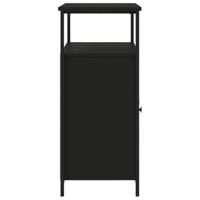 Dressoir 100x35x80 cm bewerkt hout zwart - thumbnail