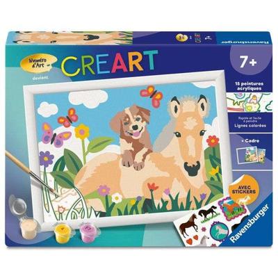 Ravensburger - CreArt Kids 18x24cm - Schilderen op nummer - Paard & Hond - Schilderen op nummer set - Leeftijd 7+ - 12023228