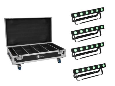 EUROLITE Set 4x AKKU Bar-6 QCL + Flightcase with charging function EUROLITE Set 4x AKKU Bar-6 QCL + Flightcase with charging function