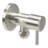 Wiesbaden Riko Minimal Hoekstopkraan+Rozet 3/8x10 geb.staal - thumbnail