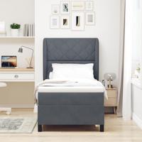 Boxspringbed met matras fluweel donkergrijs 100x200 cm - thumbnail