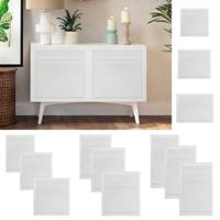 VidaXL Kastdeur met lamellen 69x49,4 cm massief grenenhout wit - thumbnail