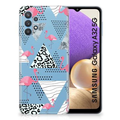 Samsung Galaxy A32 5G | TPU Hoesje | Flamingo Triangle