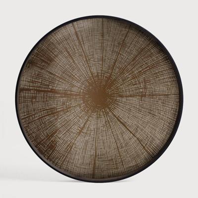 Ethnicraft Rond Dienblad 'Slice' 61cm, kleur Brons Ethnicraft Rond Dienblad 'Slice' 61cm, kleur Brons