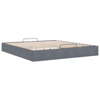 Ottoman bedframe zonder matras 160x200 cm fluweel donkergrijs - thumbnail