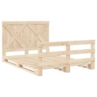 Bedframe met hoofdbord massief grenenhout 160x200 cm - thumbnail