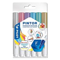 Verfstift Pilot Pintor metallic fijn assorti etui à 6 stuks - thumbnail