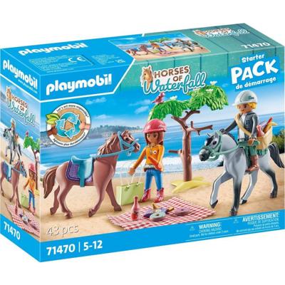 PLAYMOBIL Horses of Waterfall Starter Pack paardrijden naar het strand met Amelia en Ben 71470