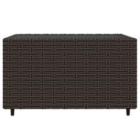 3-delige Loungeset met kussens poly rattan bruin - thumbnail