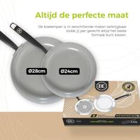 BE Living Koekenpannenset ø 24 & 28 cm - keramische anti-aanbaklaag - geschikt voor alle warmtebronnen - thumbnail