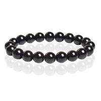 Memphis Natuursteen Armband 10mm - Black Agate - thumbnail