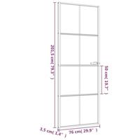 VidaXL Binnendeur smal 76x201,5 cm gehard glas en aluminium zwart - thumbnail