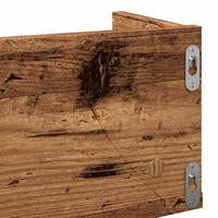 Cd-wandschap 100x18x18 cm bewerkt hout oud houtkleurig - thumbnail