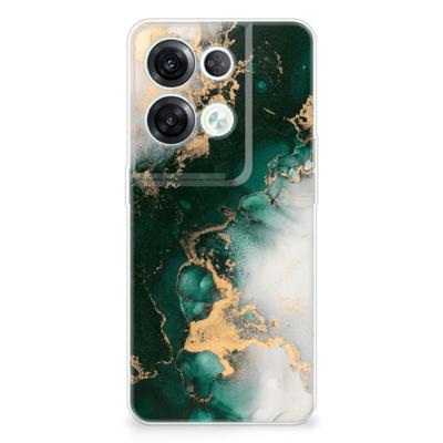 TPU Siliconen Hoesje voor OPPO Reno8 Pro Marmer Groen