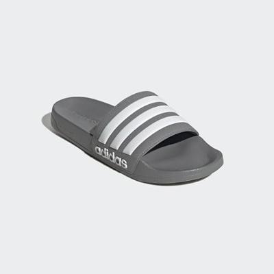 adidas Adilette Shower Slippers Donkergrijs Wit adidas Adilette Shower Slippers Donkergrijs Wit