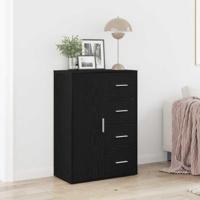 Dressoir met lade Zwart Eiken 60 x 31 x 84 cm Bewerkt hout - thumbnail