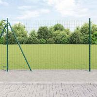 VidaXL Hek met paal groen 1,6 x 10 m staal en pvc - thumbnail