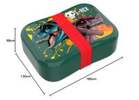 Basic Lunchbox t-rex donkergroen/rood - thumbnail