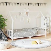 Kinderbedframe 90x190 cm massief grenenhout wit - thumbnail