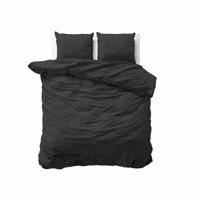 Primaviera Deluxe Egyptisch Katoen Uni Dekbedovertrek Zwart 240 x 200/260 cm - thumbnail