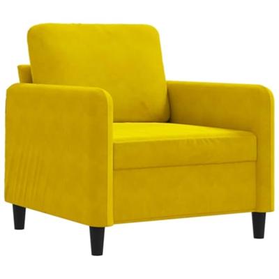 Fauteuil 60 cm fluweel geel