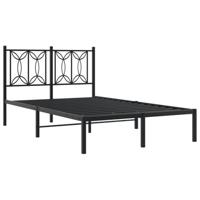 Bedframe met hoofdbord metaal zwart 120x200 cm - thumbnail
