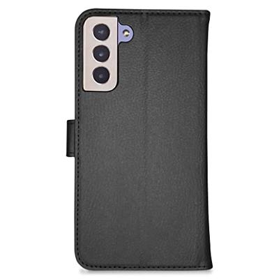 Høyde - Vegan lederen bookcase hoes - 100% Biologisch Afbreekbaar - Samsung Galaxy S21 Plus - Zwart