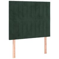 Hoofdborden 4 st 80x5x78/88 cm fluweel donkergroen - thumbnail