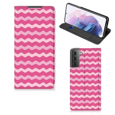 Samsung Galaxy S21 Plus | Hoesje met Magneet | Waves Pink