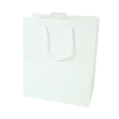 Geschenktas met koord M wit 23 cm | 60 stuks
