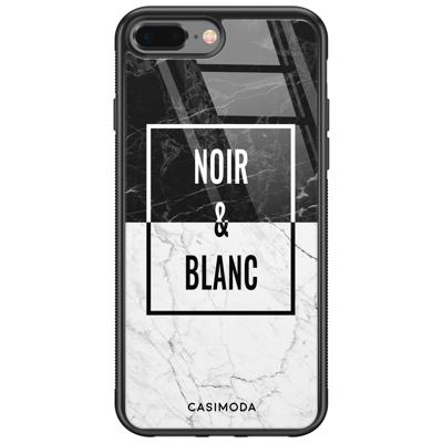 iPhone 8 Plus/7 Plus glazen hardcase - Noir et blanc