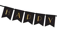 Letter Banner Happy New Year zwart - thumbnail