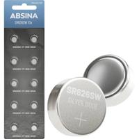 ABSINA SR626SW Horlogebatterij 1,55V zilveroxide 10-pack - Knoopcellen SR626SW lekvrij & lange houdbaarheid - 377 / SR66 / SR626 / 626 / AG4 - Batterij SR626SW, Horlogebatterijen SR626SW Knoopcel - thumbnail