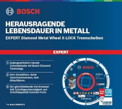 Bosch Accessories 2608900533 X-LOCK Diamanten doorslijpschijf Diameter 125 cm Boordiameter 22.23 mm Metaal 1 stuk(s) - thumbnail
