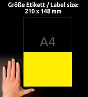 Avery-Zweckform L6130-20 Folie-etiketten 210 x 148 mm Polyester folie Geel 40 stuk(s) Permanent hechtend Laser (kleur), Laser (zwart/wit), Kopiëren (kleur), - thumbnail