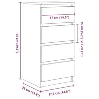 Dressoir 37,5x35x76 cm bewerkt hout wit - thumbnail