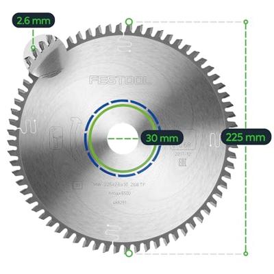 Festool Cirkelzaagblad voor Aluminium | Aluminium/Plastics | Ø 225mm Asgat 30mm 68T - 488291 - thumbnail